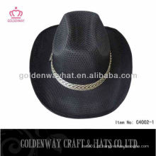 Chapéus de cowboy promocionais à venda baratos com design personalizado logo poliéster PP